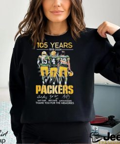 105 Years 1919 2024 Green Bay Packers Thank You For The Memories Signatures Shirt