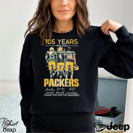 105 Years 1919 2024 Green Bay Packers Thank You For The Memories Signatures Shirt