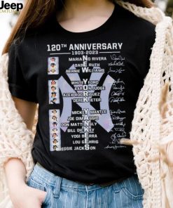 120th Anniversary New York Yankees Memebers signature 2023 shirt