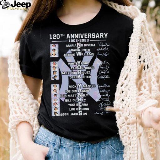 120th Anniversary New York Yankees Memebers signature 2023 shirt