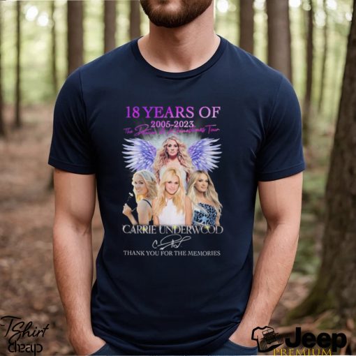 18 Years Of 2005 – 2023 Denim & Rhinestones Tour Carrie Underwood Thank You For The Memories T Shirt