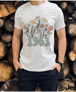 1963 60th Birthday Wildflowers 1963 Birth Year Number T Shirt