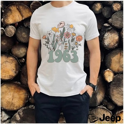 1963 60th Birthday Wildflowers 1963 Birth Year Number T Shirt