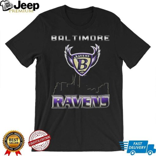 1996 Baltimore Ravens skyline city vintage shirt