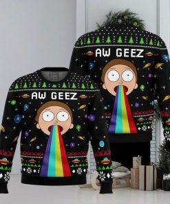 Aw Geez Rick and Morty Ugly Christmas Sweater