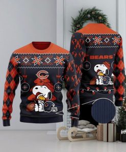 Chicago Bears Charlie Brown Snoopy Hug Woodstock Ugly Christmas Sweater 3D Printed Men And Women Holiday Gift