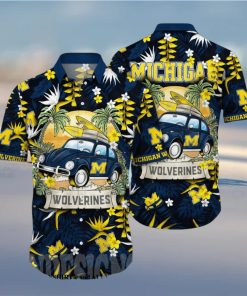 Michigan Wolverines NCAA Floral 3D Full Print Hawaiian Shirt