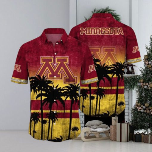 Minnesota Golden Gophers Logo Coconut Tropical Hawaiian Shirt Beach Gift For Fans