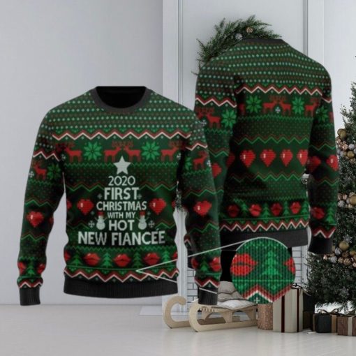 2022 First Christmas With My Hot New Fiancee Christmas Ugly Sweater