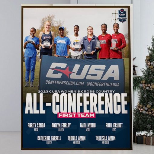 2023 CUSA Womens Cross Country All Conference First Team Home Decor Poster Canvas