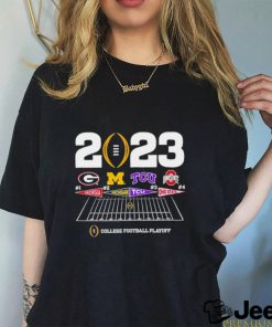 2023 College Football Playoff Georgia Bulldogs Michigan Wolverines TCU Horned Frogs Ohio State Buckeyes logo shirt