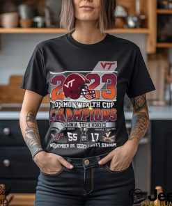 2023 Commonwealth Cup Champions Virginia Tech Hokies 55 – 17 Virginia Cavaliers November 25, 2023 Scott Stadium T Shirt