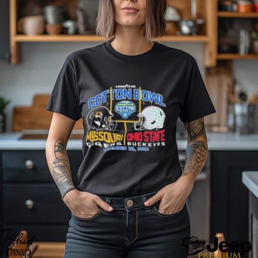 2023 Cotton Bowl Missouri Tigers Vs Ohio State Buckeyes Dueling Helmet Unisex T Unique Unique T Shirt