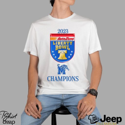 2023 Football AutoZone Liberty Bowl Champions Memphis Tigers Logo Shirt