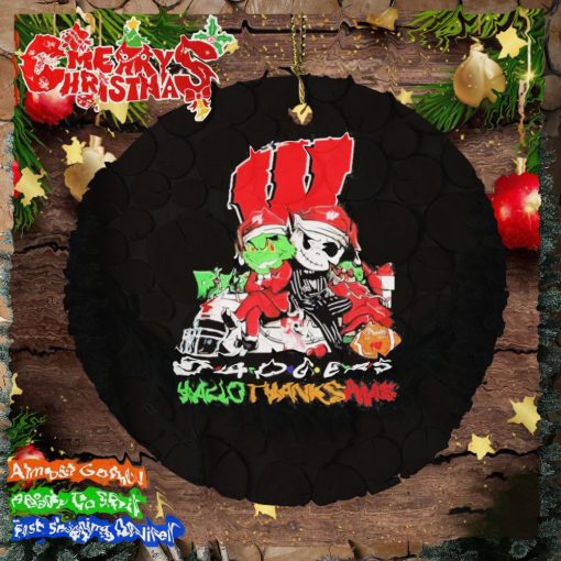 2023 Grinch And Jack Skellington hat santa Friends Badgers Hallothanksmas Ornament