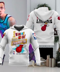 2023 NBA Finals Miami Heat Champions White Hoodie Sweatshirt 3D