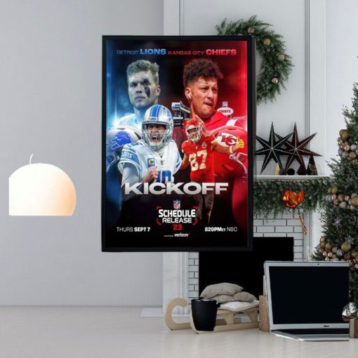 2023 NFL Schedule Kickoff Detroit Lions Vs Kansas City Chiefs Home Decor Poster Canvas