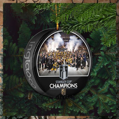 2023 NHL Stanley Cup Champions Vegas Golden Knights Team Celebration Puck Christmas Tree Decorations Ornament