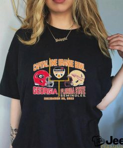 2023 Orange Bowl Georgia Bulldogs vs. Florida State Seminoles Dueling Helmet Shirt