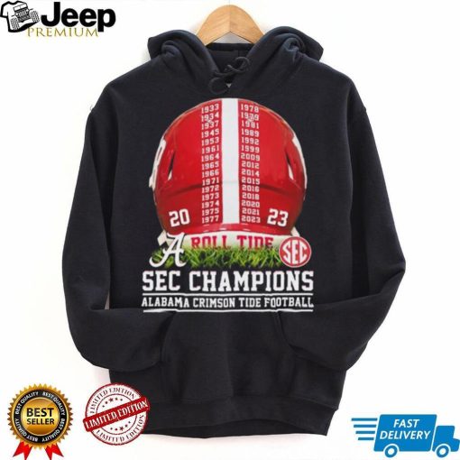 2023 SEC Champions Alabama Crimson Tide Helmet Time Shirt