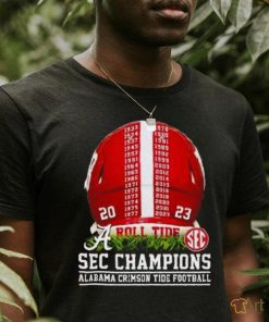 2023 Sec Champions Alabama Crimson Tide Helmet Time Shrit