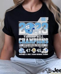 2023 Victory Bell Champions North Carolina Tar Heels 47 – 45 Duke Blue Devils November 11, 2023 Kenan Memorial Stadium shirt