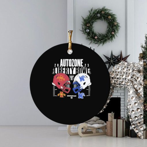 2023 autozone liberty bowl iowa state cyclones vs memphis tigers matchup ornament Circle