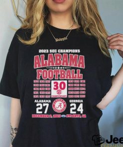 2023 sec champions alabama football 1922 2023 alabama 27 georgia 24 december 2023 atlanta ga shirt