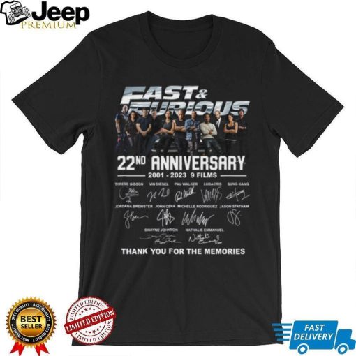 22nd Anniversary 2001 2023 Thank You For The Memories Fan T Shirt