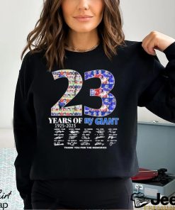 23 years of ny Giant 1925 2023 thank you for the memories signatures shirt