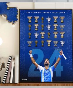 24x Grand Slam Champion For Novak Djokovic The Ultimate Trophy Collection Home Decor Poster Canvas