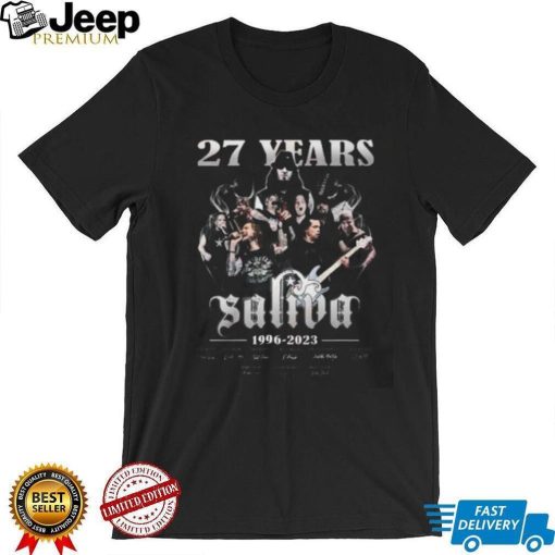 27 Years 1996 – 2023 Saliva Thank You For The Memories T Shirt