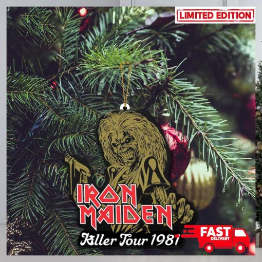 2D Iron Maiden Killer Tour 1981 Merch Store Logo Christmas Tree Decorations 2023 Holiday Gift Ornament