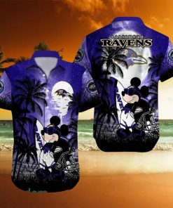 Baltimore Ravens NFL Team Logo Baby Yoda Hawaiian Shirt