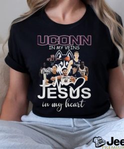 UConn Huskies In My Veins Jesus In My Heart T Shirt