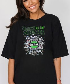 The Seattle Seahawks Football Teams Seahawk All Time Greats Signatures shirt