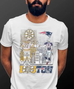 Patrice Bergeron and Tom Brady Boston City of Champions signatures shirt