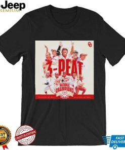 3 peat 2023 national champions oklahoma sooners softball shirt Shirt