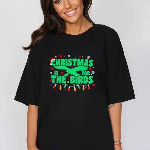 Happy Xmas Philadelphia Eagles football Christmas is for the birds Christmas lights shirt