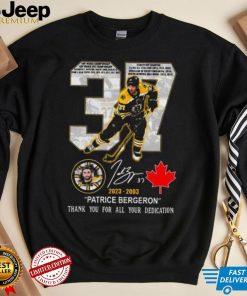 37 Patrice Bergeron 2023 2003 thank you for all your dedication signature shirt