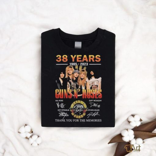 38 Years 1985 – 2023 Guns N Roses Thank You For The Memories Signatures T Shirt