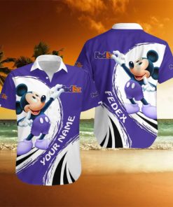 3D All Over Printed Fedex Cute Mickey Short Sleeve Summer Gift Hawaiian Shirt Custom Name