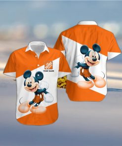 3D All Over Printed Home Depot Cute Mickey Short Sleeve Summer Gift Hawaiian Shirt Custom Name