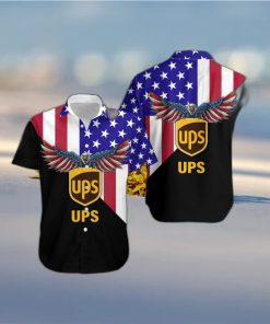 3D All Over Printed Ups US Flag Eagle Short Sleeve Summer Gift Hawaiian Shirt