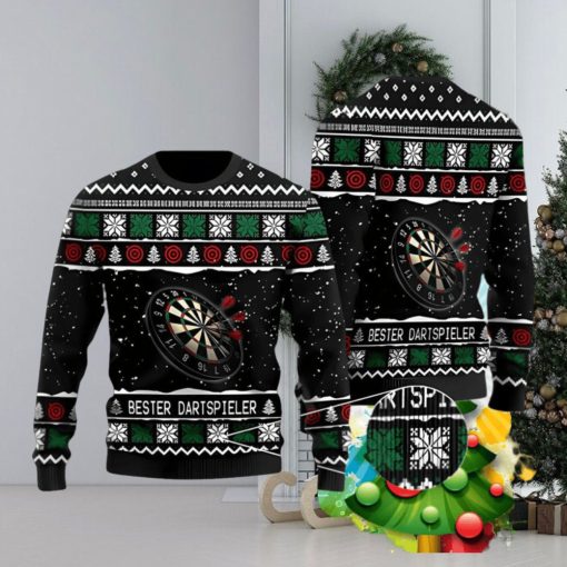 3D Bester Dartspieler Ugly Christmas Sweater Best Gift For Men And Women