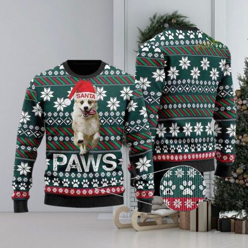 3D Cardigan Welsh Corgi Santa Printed Paws Christmas Funny Ugly Sweater