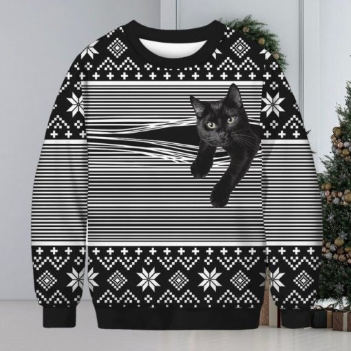 3D Cat Print Christmas Sweater