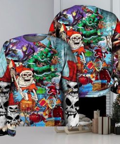 3D Christmas And Skull Scary Ugly Sweater