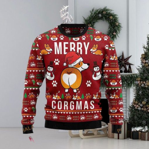 3D Funny Corgi Merry Corgmas Ugly Christmas Sweater