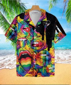 3D Hawaiian T Shirt For Gay Sexy Lips Always Proud LGBT Hawaiian Shirt